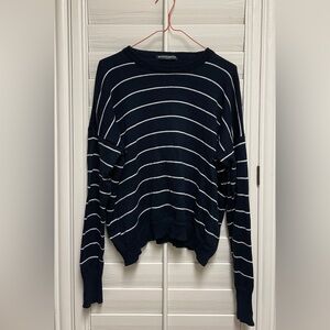 Brandy Melville Navy, White Striped Sweater - One Size
